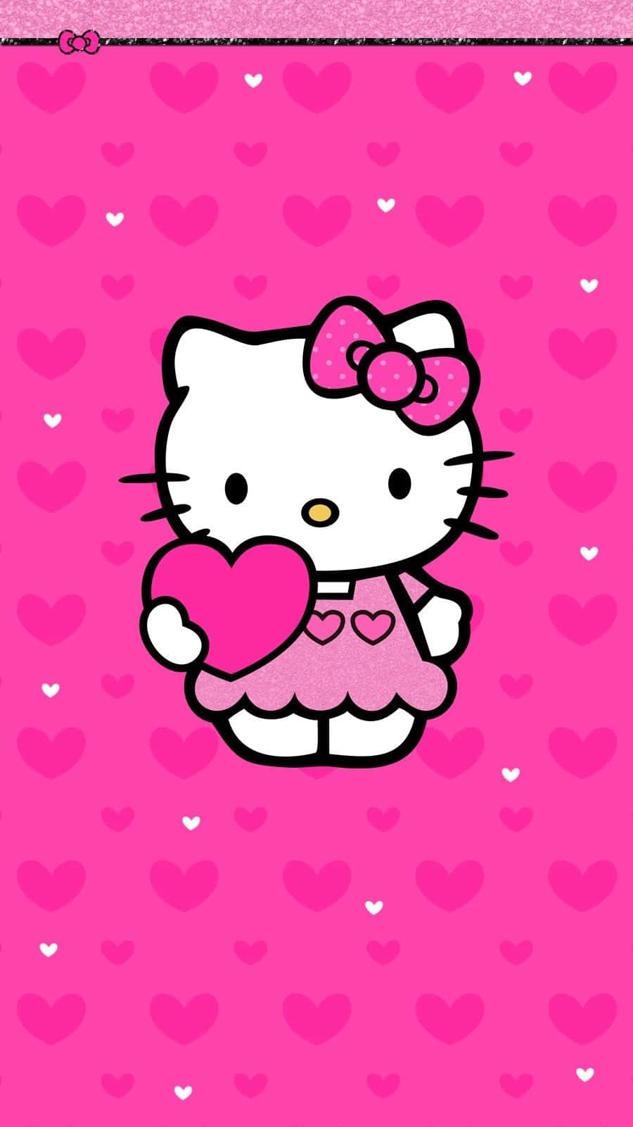 Adorable Kitty White On A Pink Background Wallpaper