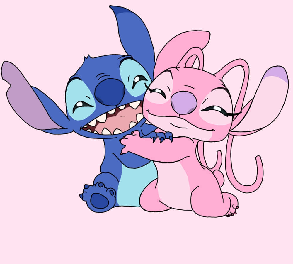 Adorable Love - Stitch And Angel Wallpaper