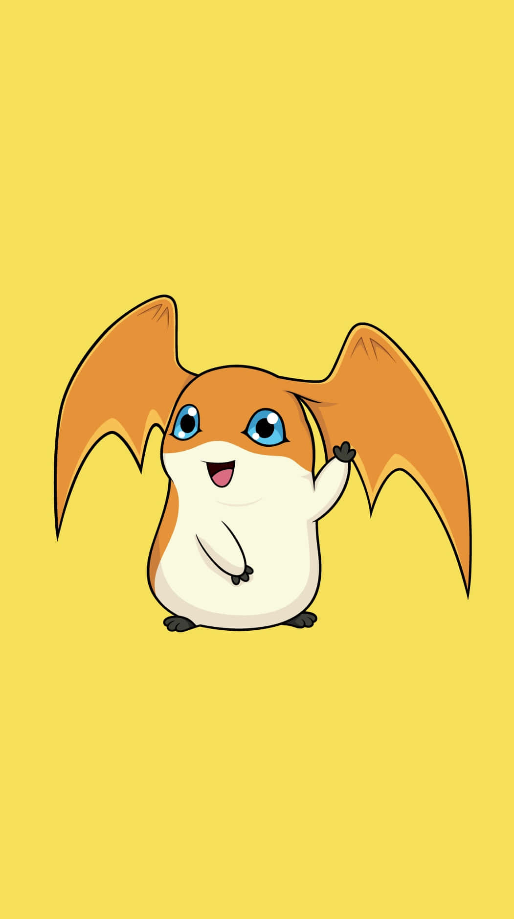 Adorable Patamon Flying In The Vibrant Digital World Wallpaper