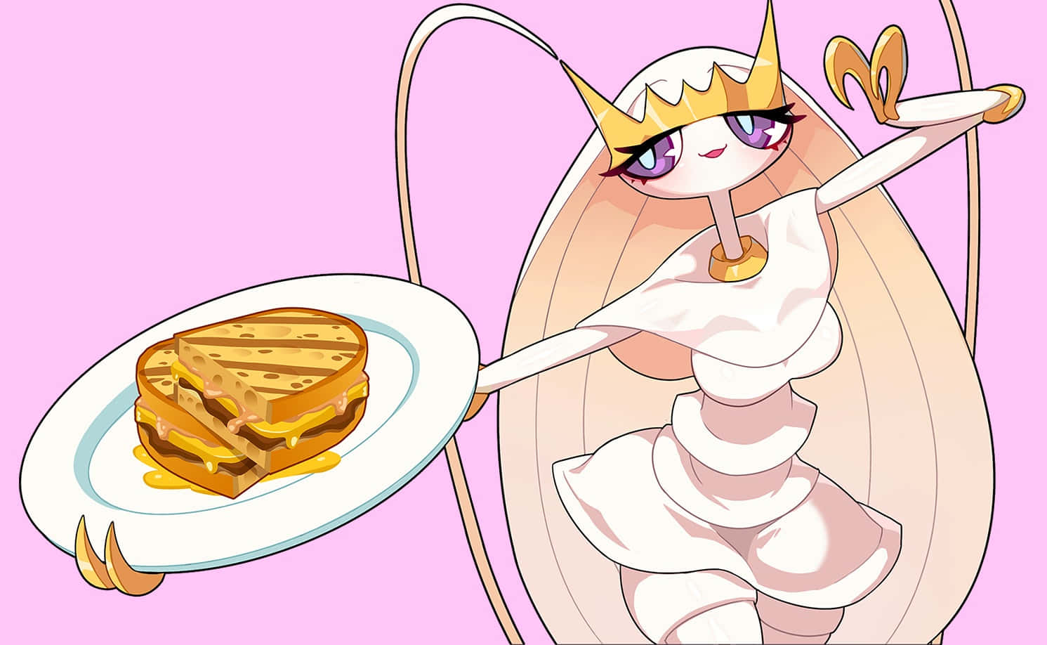 Adorable Pheromosa Pokemon With Dessert Wallpaper