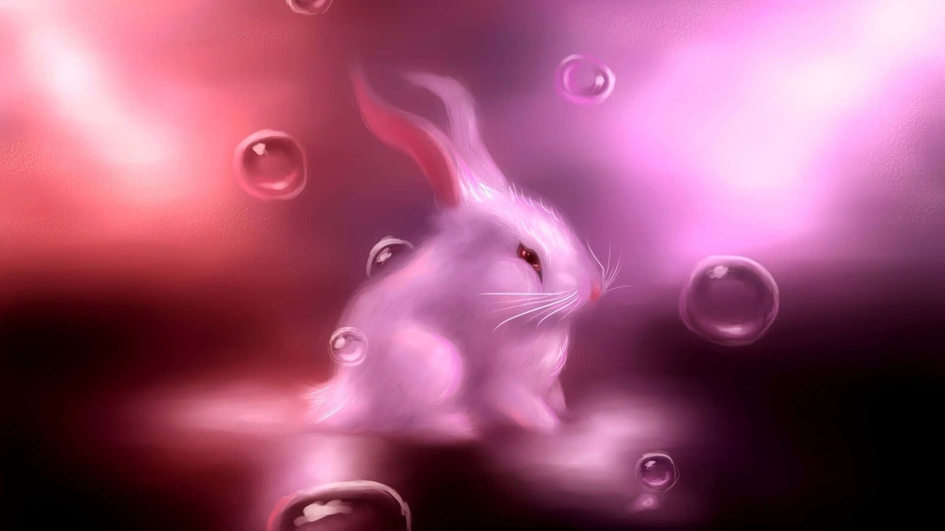 Adorable Pink Bunny In Sunshine Wallpaper