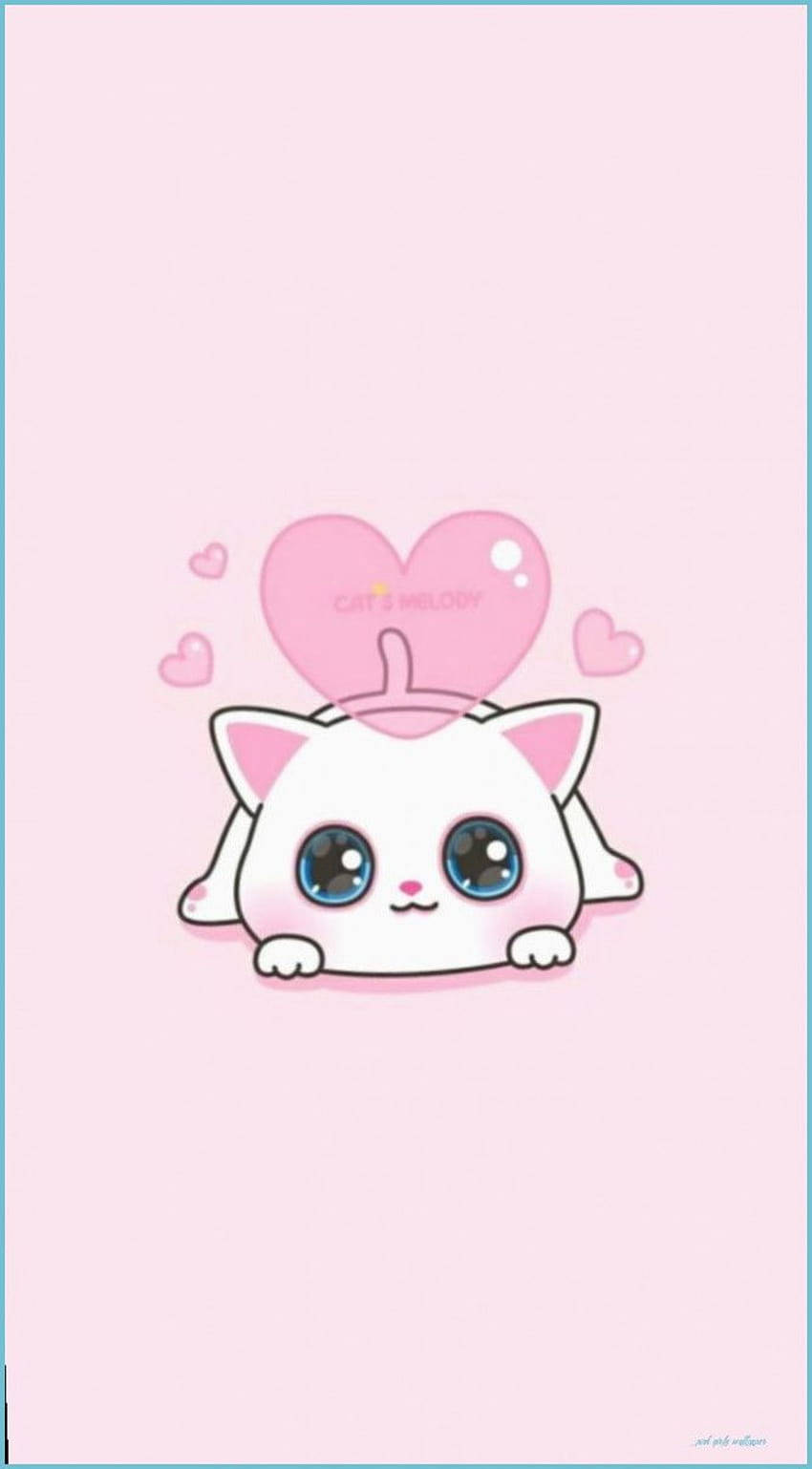 Adorable Pink Cat Wallpaper