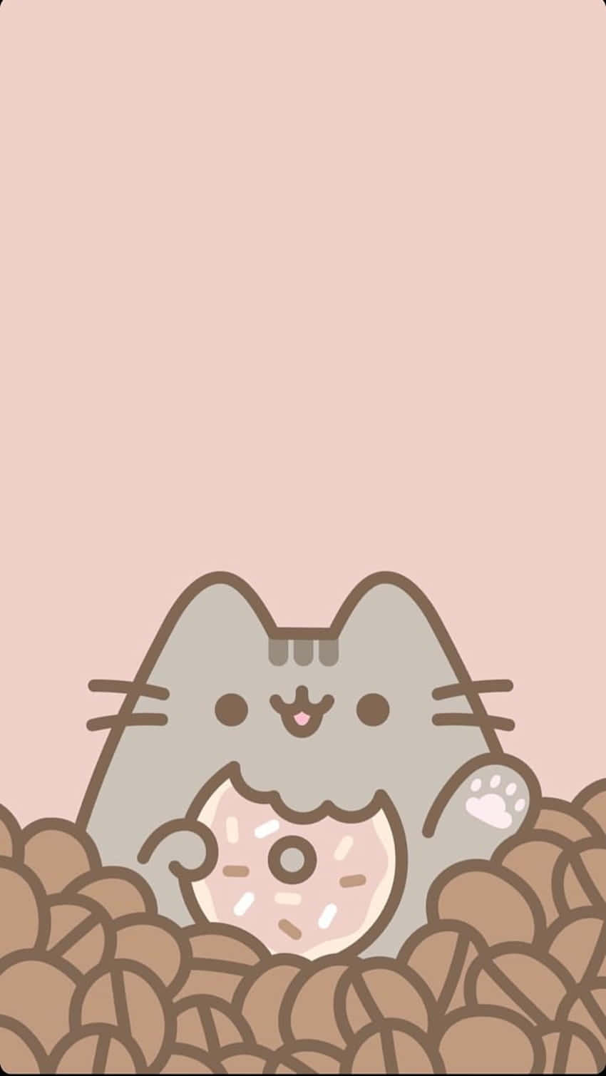 Adorable Pusheen Lounging In The Summer Sunshine Wallpaper