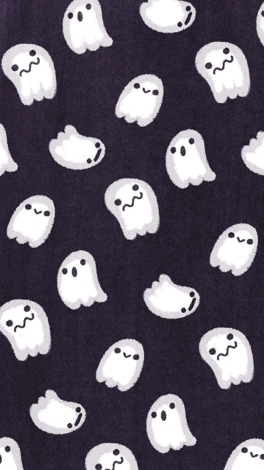 Adorable Spooky Ghost Floating In The Night Sky Wallpaper