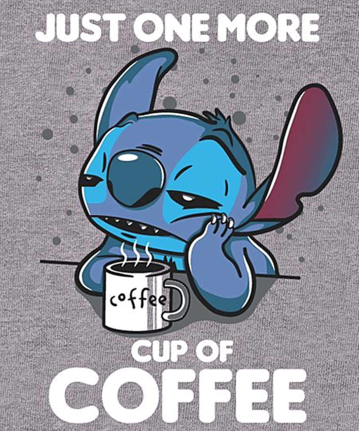 Adorable Stitch Having Coffee Wallpaper