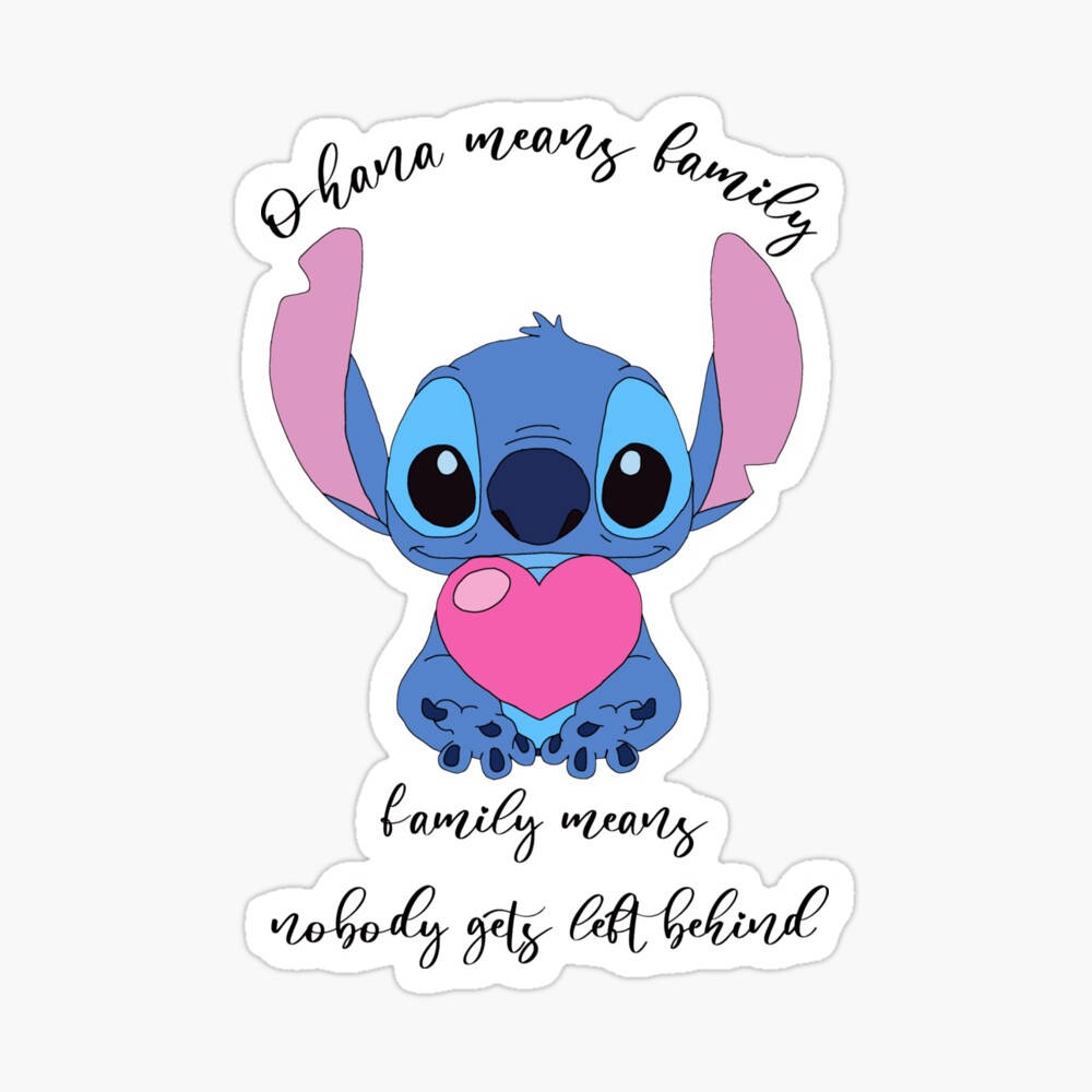 Adorable Stitch Ohana Quote Wallpaper