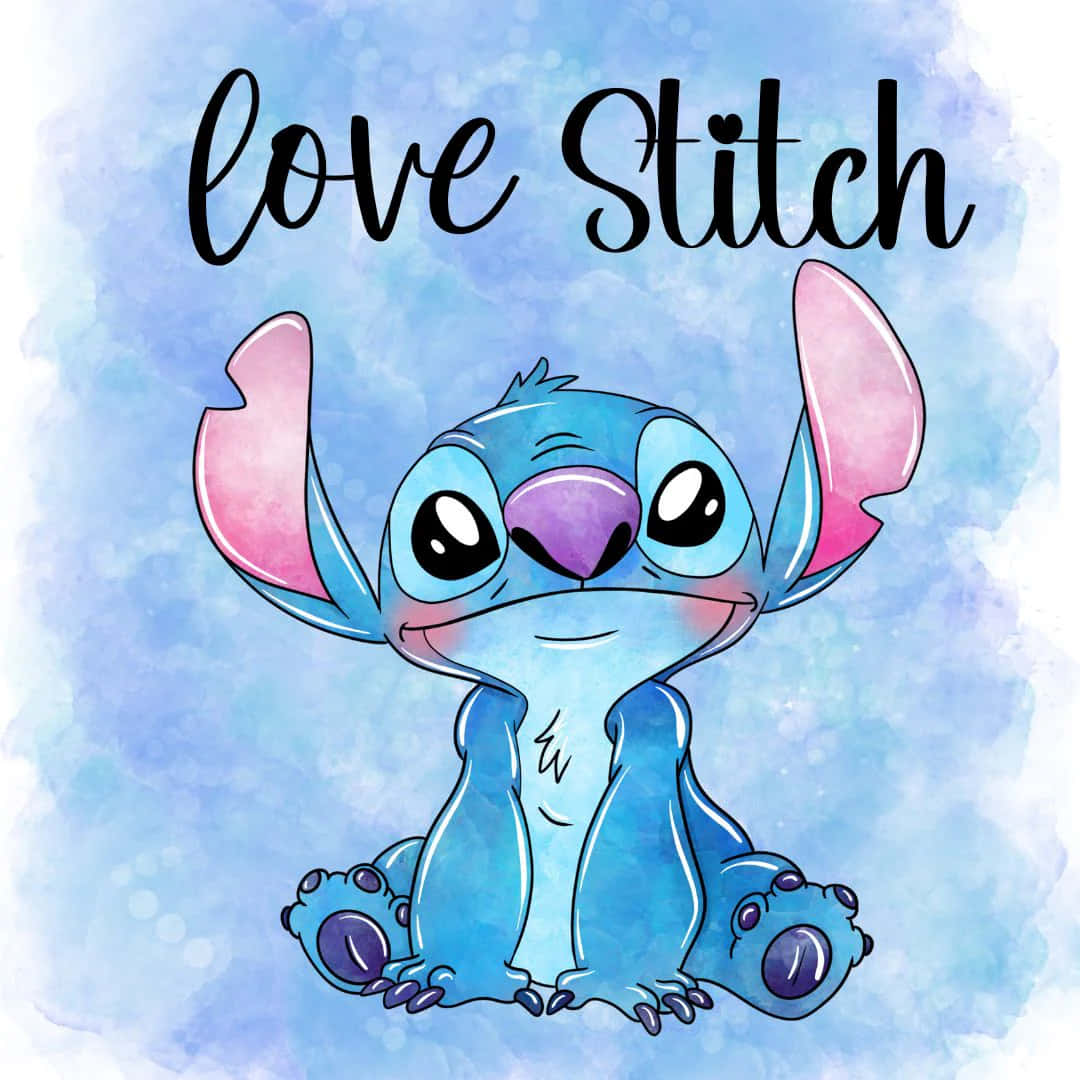 Adorable Stitch Watercolor Art Wallpaper