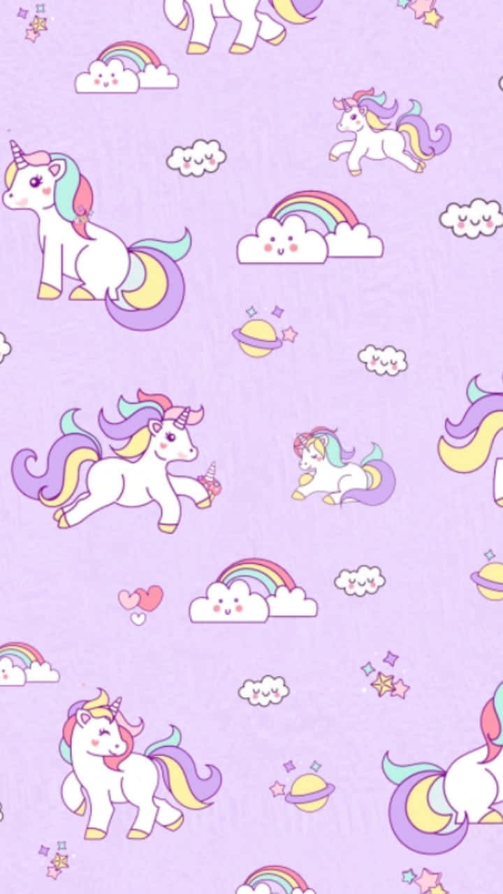 Adorable Unicorn Fantasyland Wallpaper