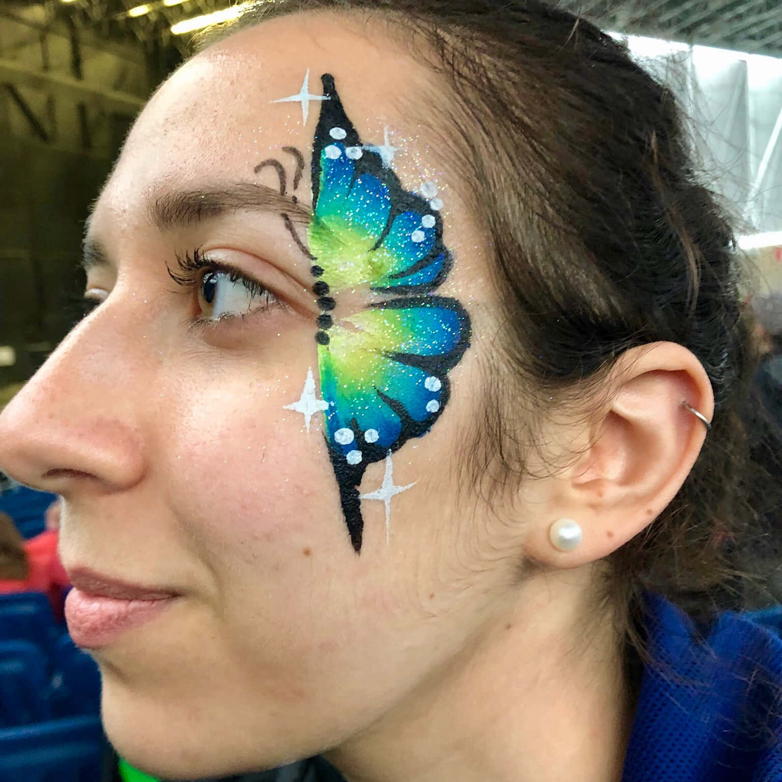 Adorn Your Face With Magical Butterfly Face Paint Wallpaper