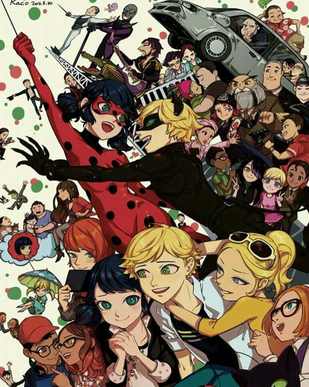 Adrien From Miraculous Ladybug Leaning Up Against A Wall Wallpaper