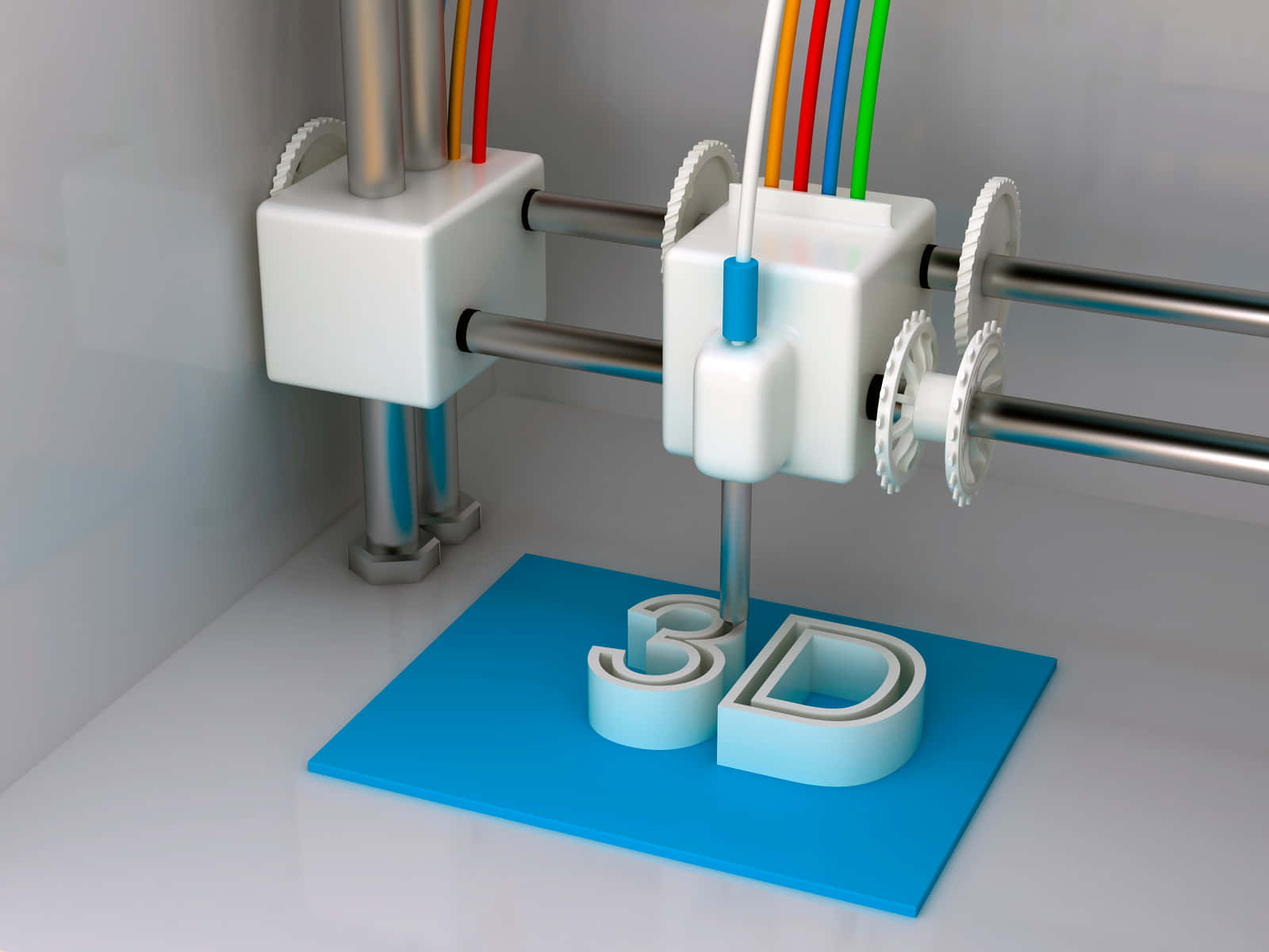 Advanced 3d Printer In Action Wallpaper