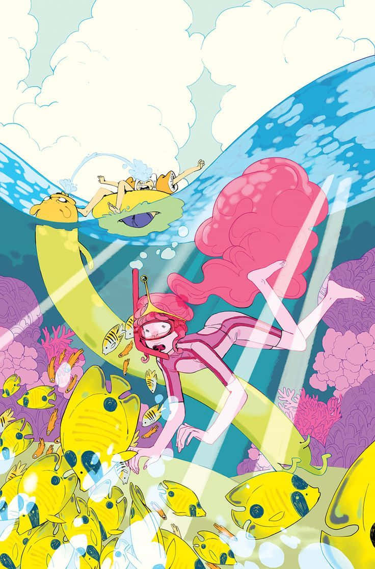 Adventure Time Underwater Iphone Wallpaper