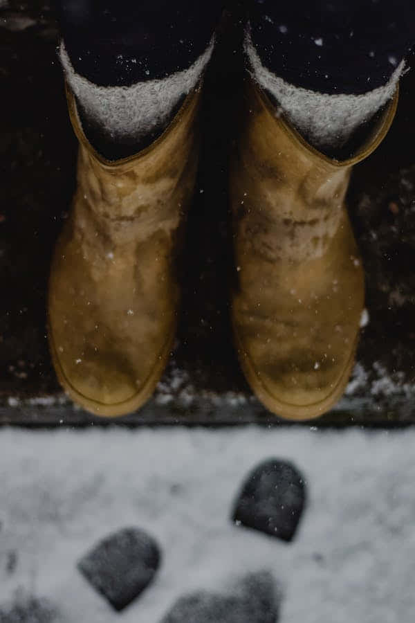 Adventurous Hike In Snowy Terrain With Snowshoes Wallpaper