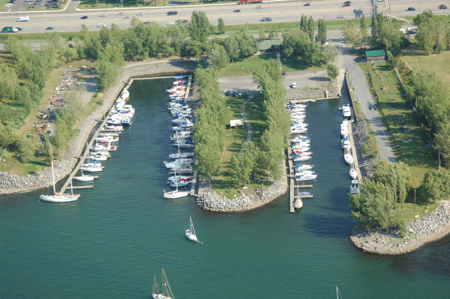 Aerial View Marina Longueuil Wallpaper