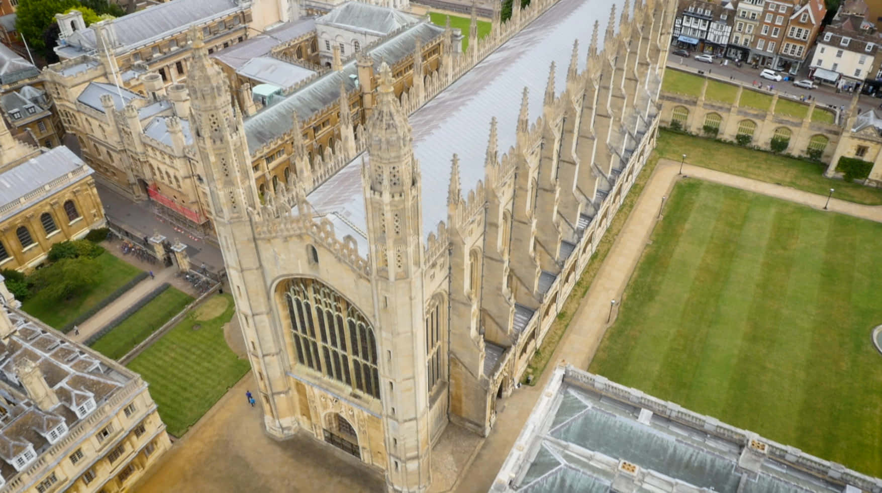 Aerial View Of King's College Chapel, Cambridge University Wallpaper