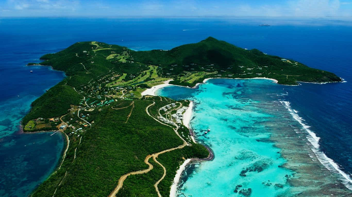 Aerial_ View_of_ Tropical_ Island_ Coastline Wallpaper