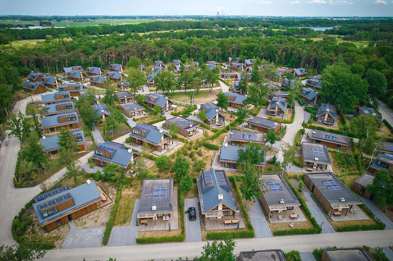 Aerial View Suburban Development Oosterhout Wallpaper