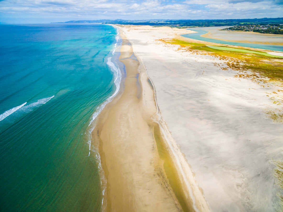 Aerial View Whangarei Coastline New Zealand Wallpaper