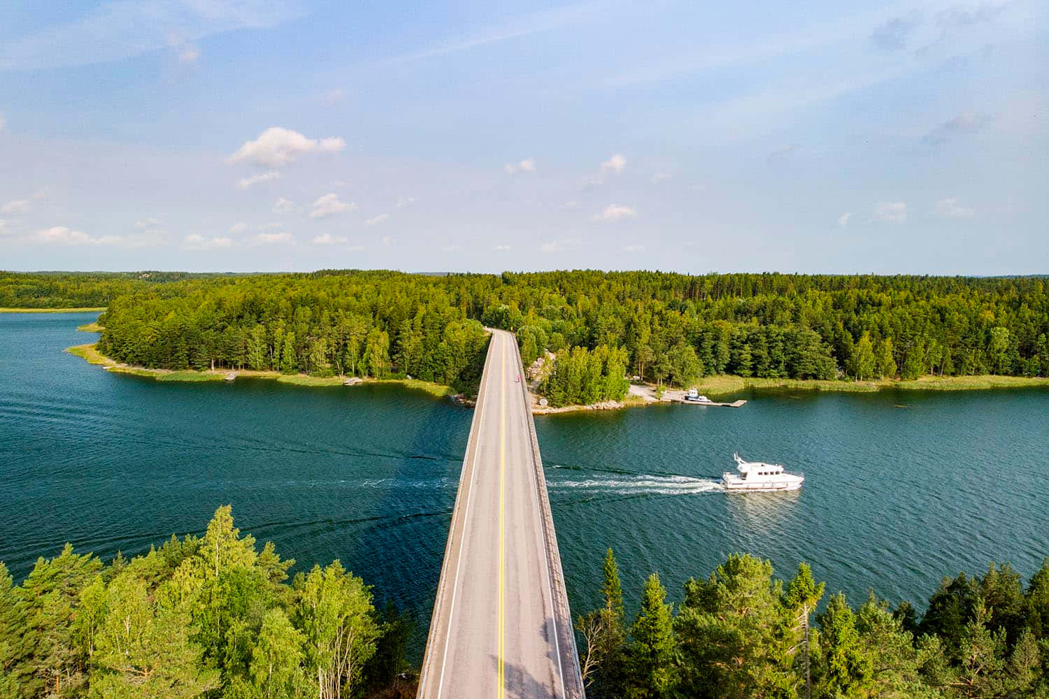 Aerial Viewof Bridge Over Archipelago Wallpaper