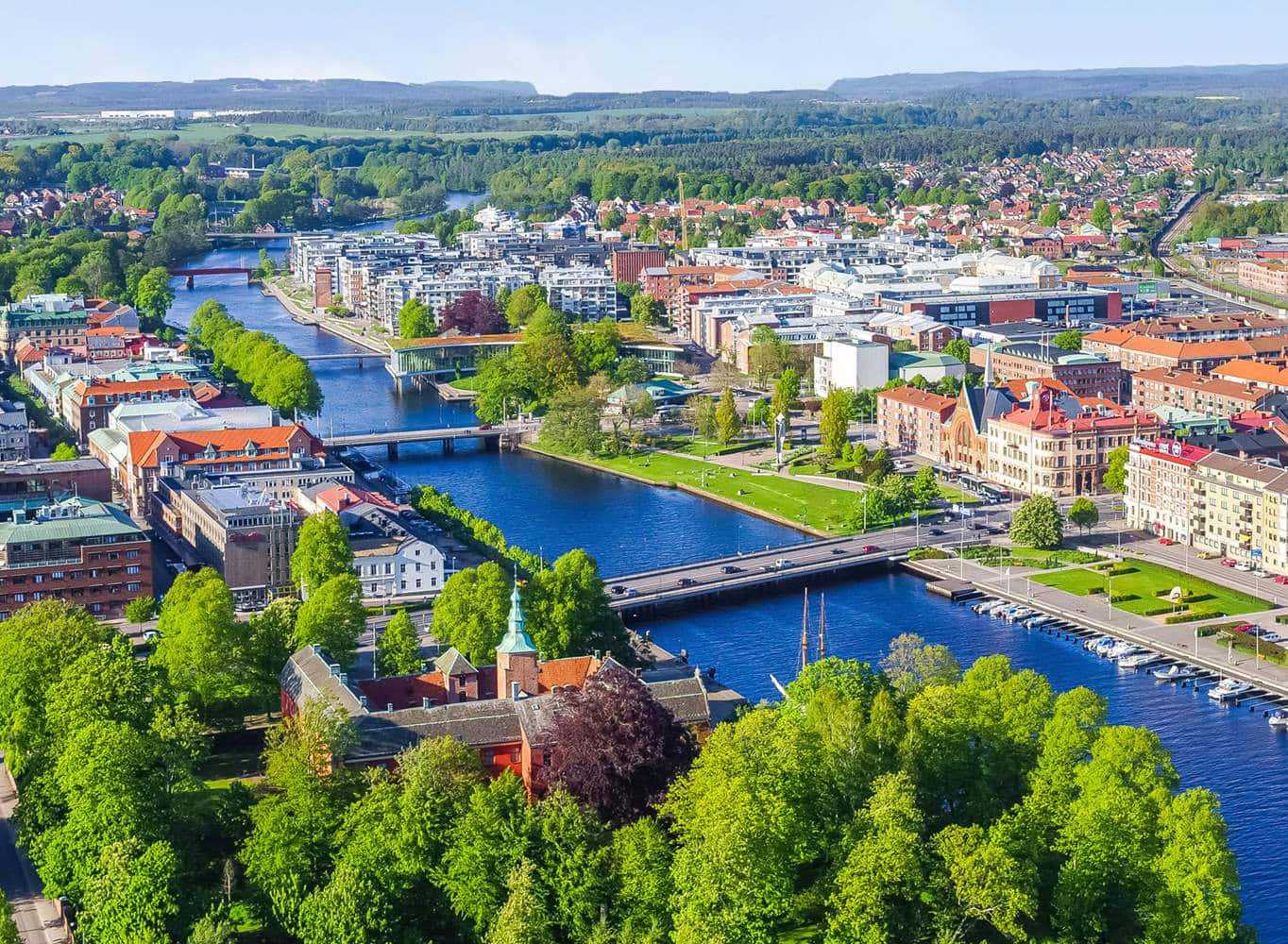 Aerial Viewof Halmstad Sweden Wallpaper