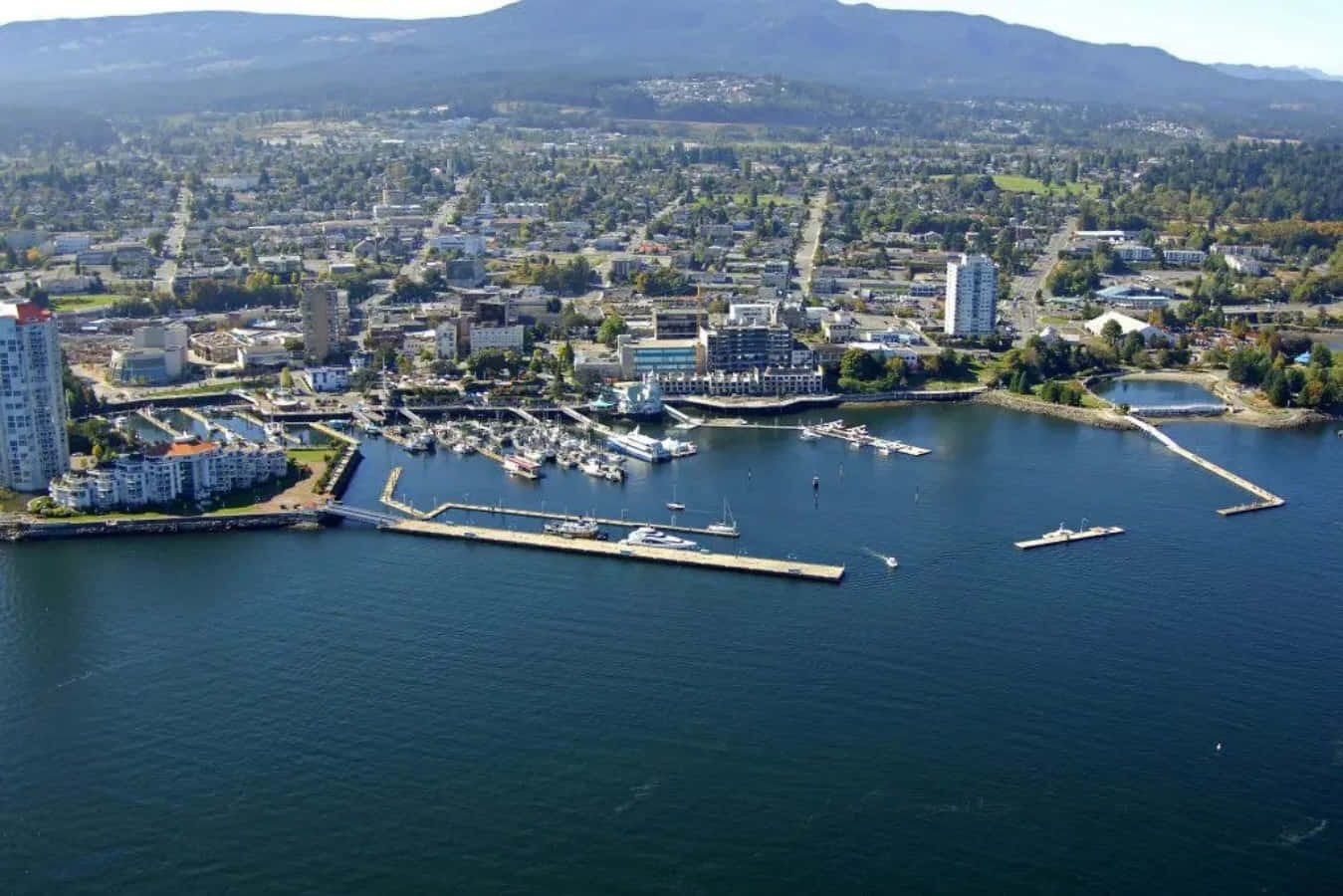 Aerial Viewof Nanaimo Harbor British Columbia Wallpaper