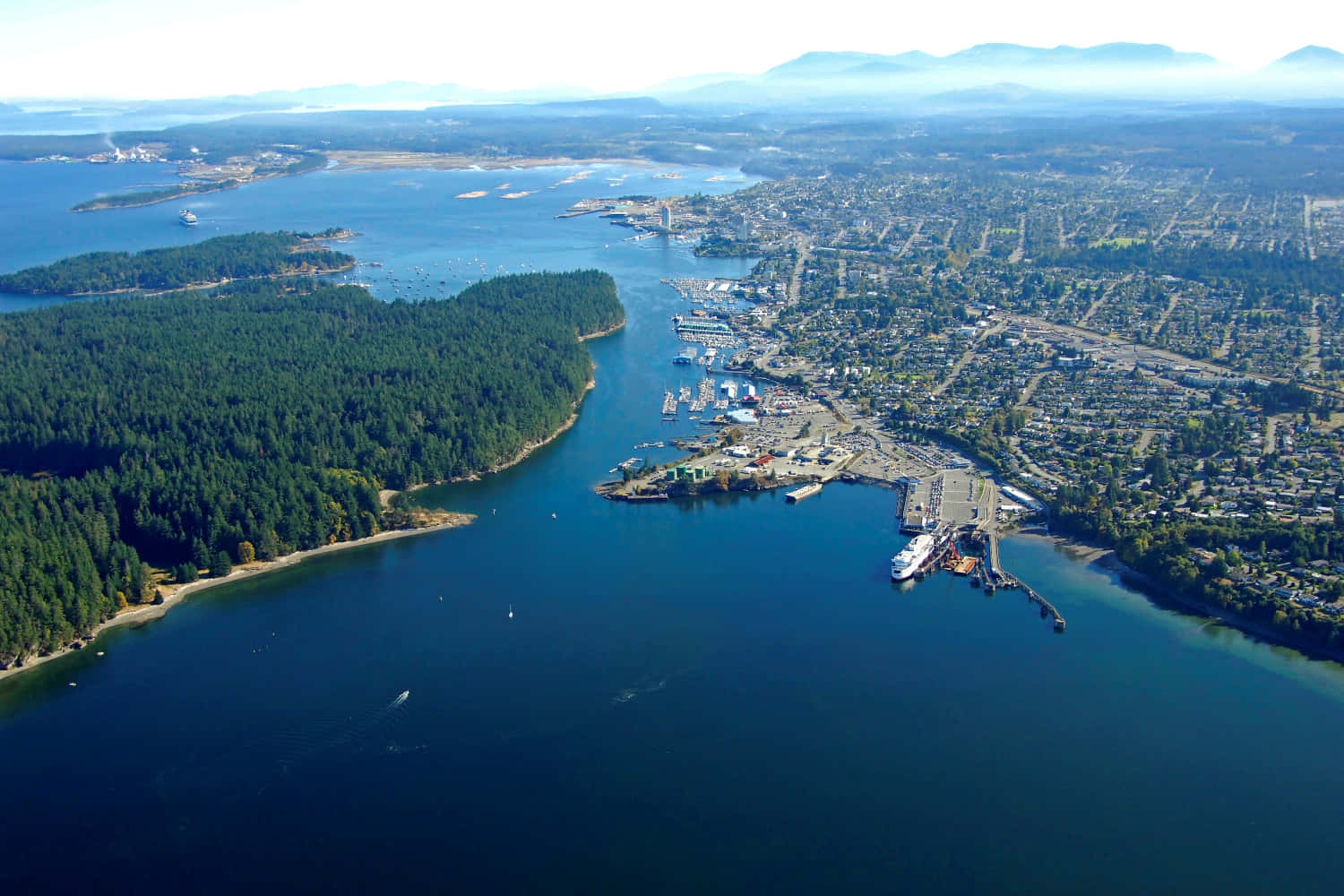 Aerial Viewof Nanaimo Harbor Wallpaper