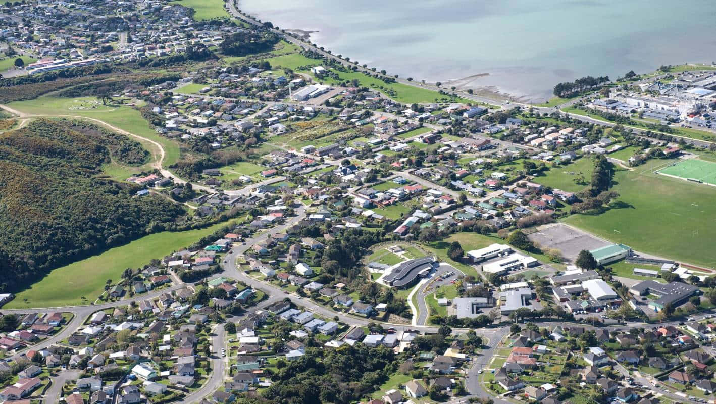 Aerial Viewof Porirua New Zealand Wallpaper