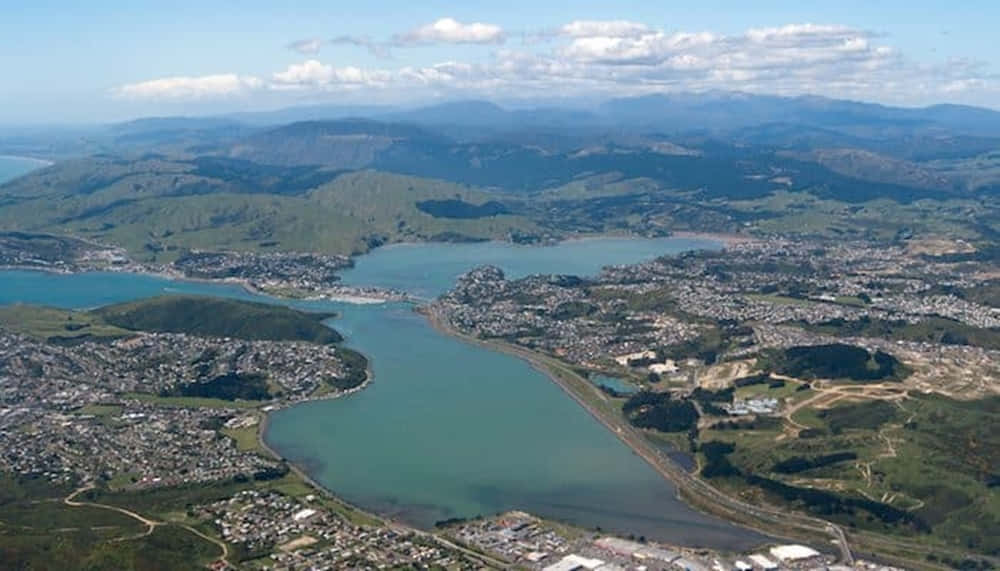 Aerial Viewof Porirua New Zealand Wallpaper