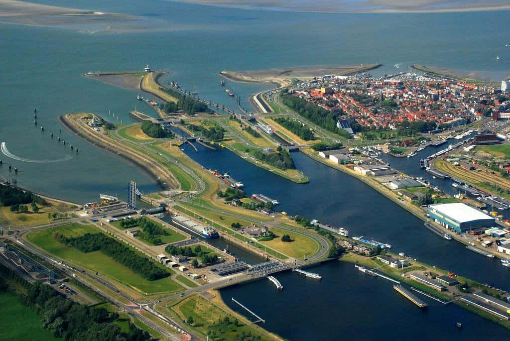 Aerial Viewof Terneuzen Netherlands Wallpaper