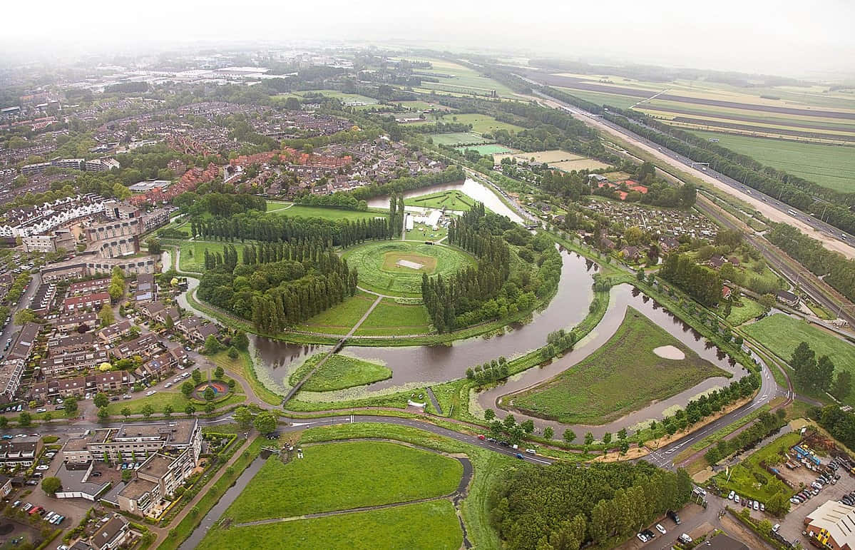 Aerial Viewof Woerden Netherlands Wallpaper