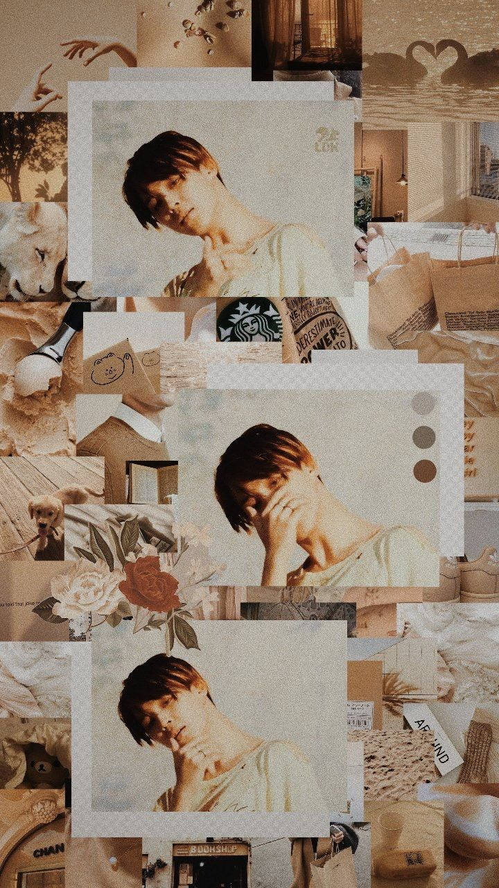 Aesthetic Beige Bts Jimin Wallpaper