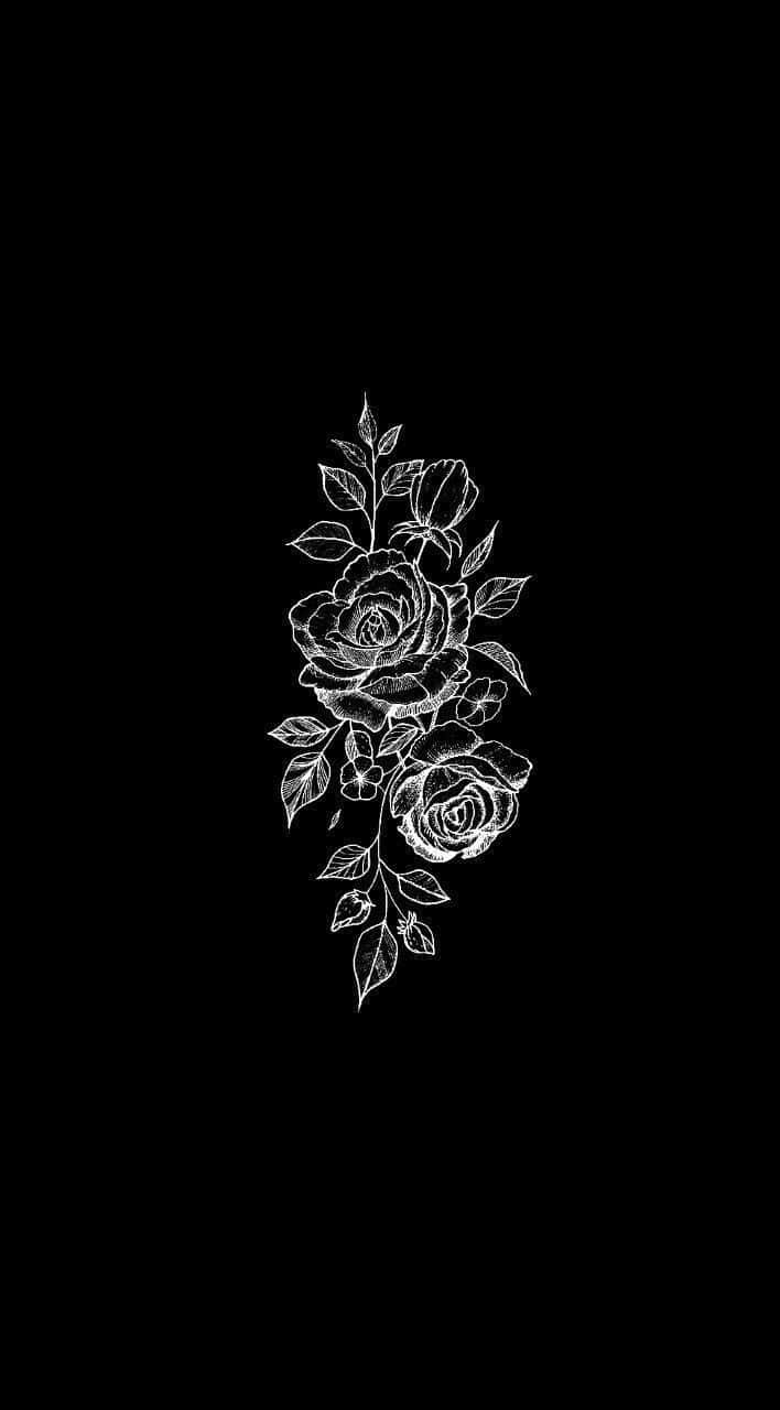 Aesthetic Black And White Flower Wallpaper