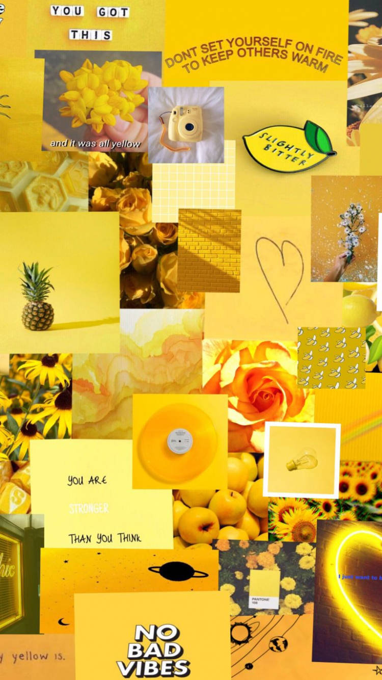 Aesthetic Blisst- Put A Smile On Your Face With This Bright And Happy Yellow Aesthetic Wallpaper