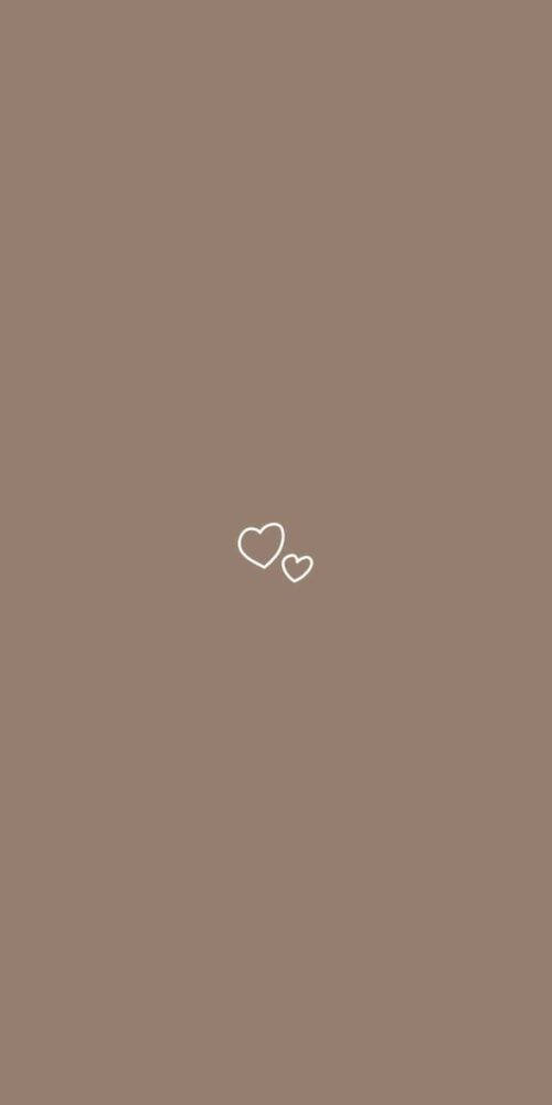 Aesthetic Brown Minimalist Heart Wallpaper