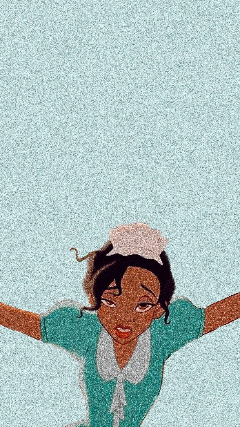 Aesthetic Cartoon Tired And Sleepy Tiana Wallpaper