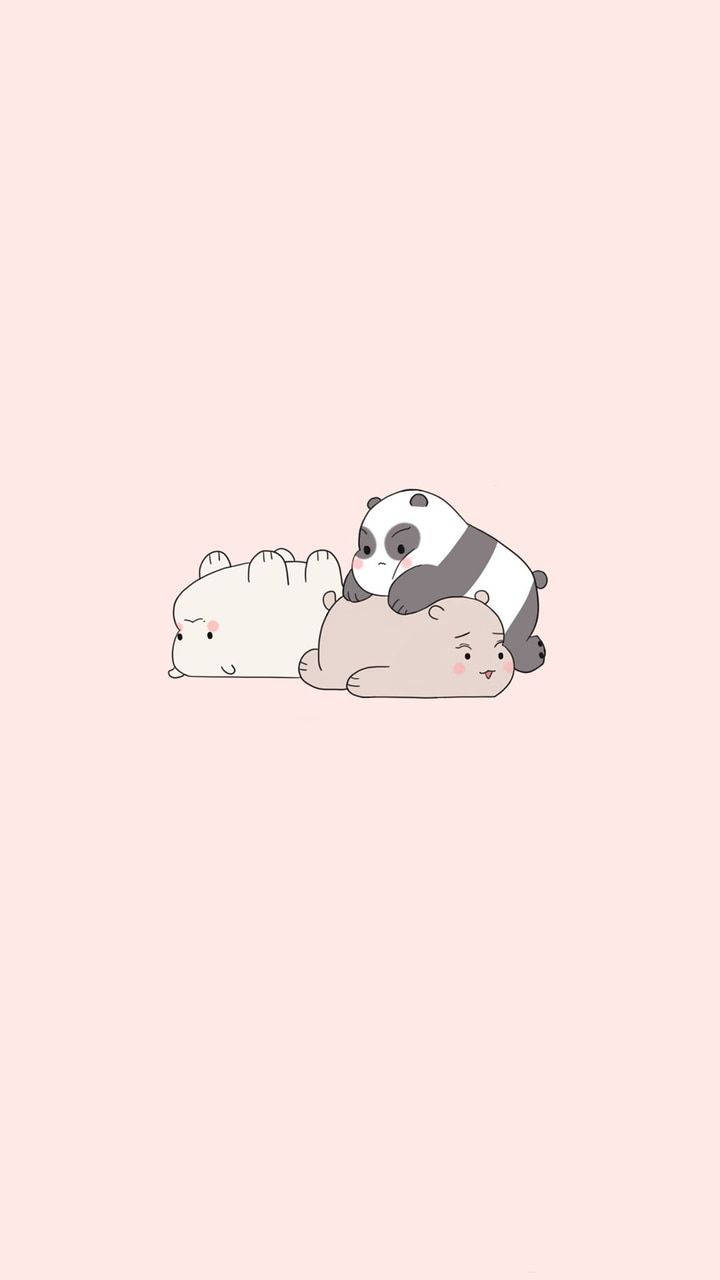 Aesthetic Cartoon We Bare Bears Playing Wallpaper