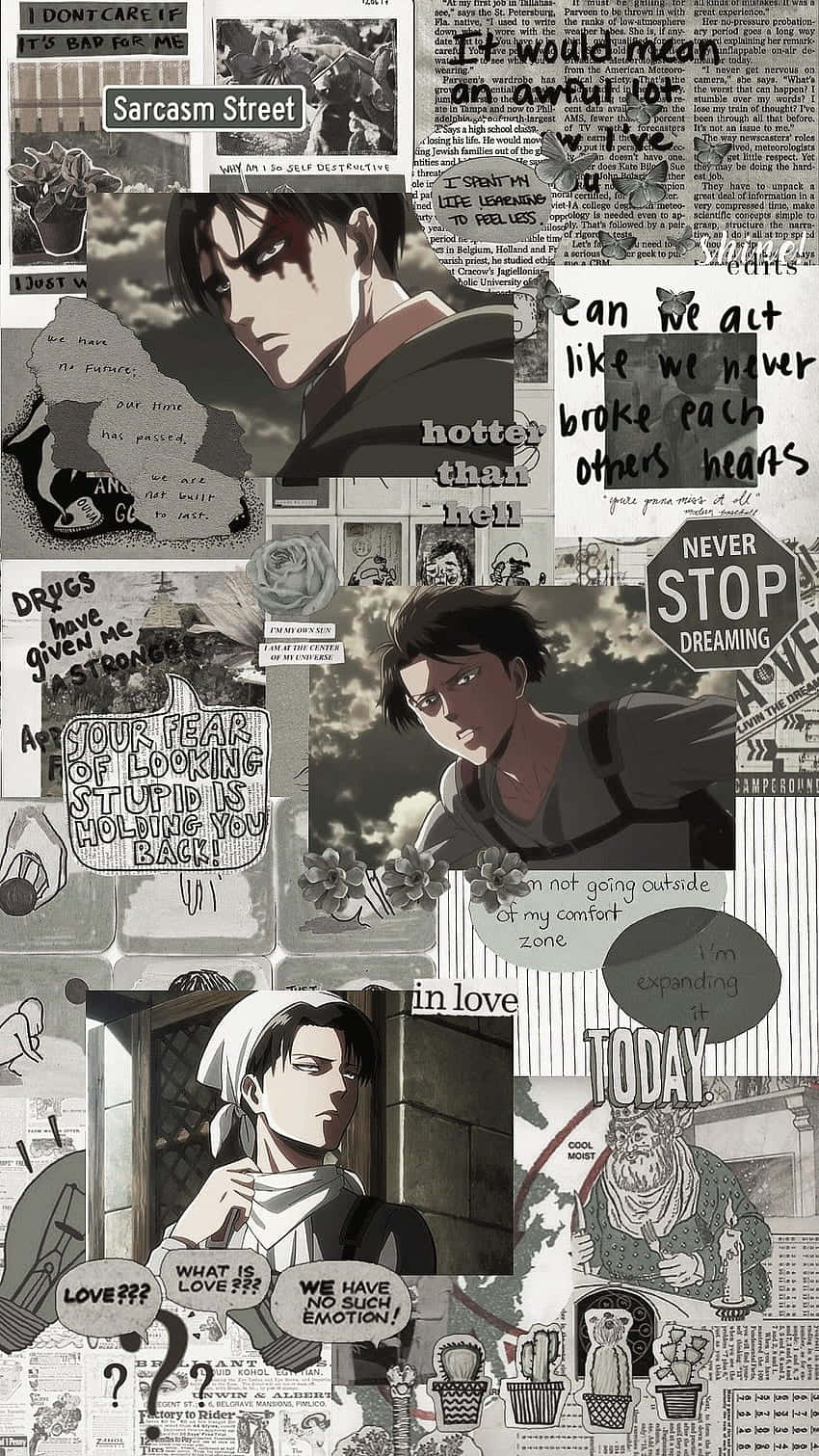 Aesthetic Collage Attackon Titan Character Wallpaper