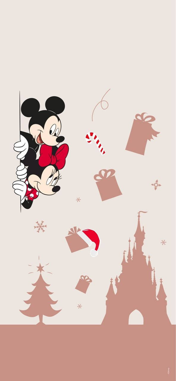 Aesthetic Disney Christmas Iphone Mickey And Minnie Mouse Wallpaper