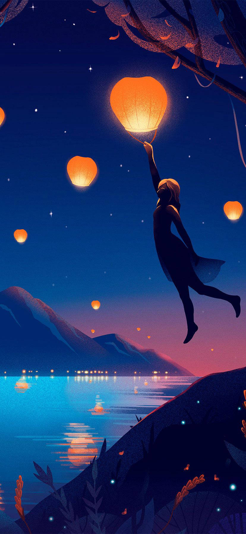 Aesthetic Girl Holding Lantern For Iphone Wallpaper