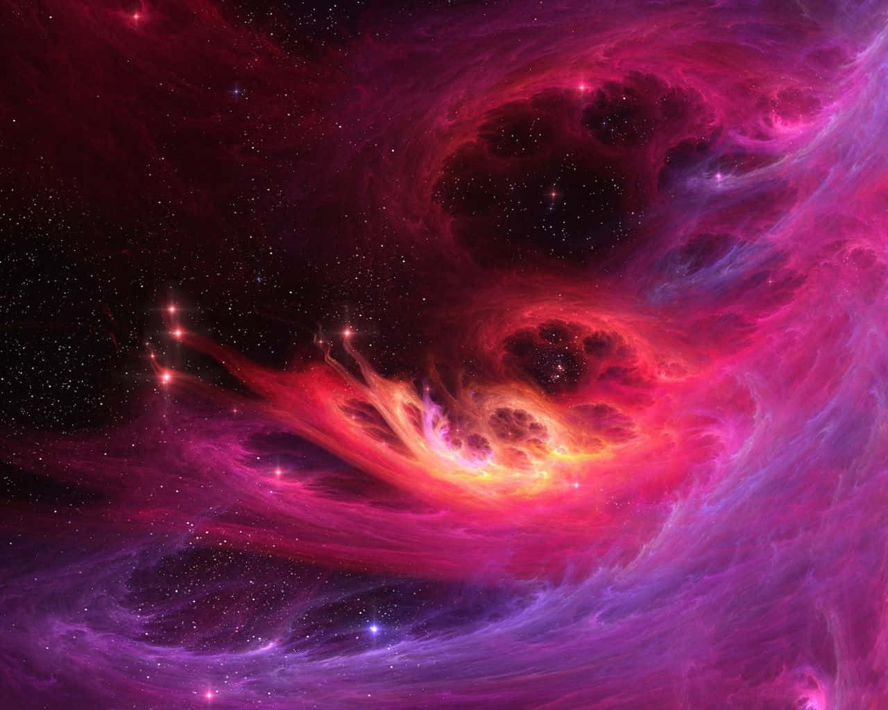 Aesthetic Interstellar Cloud Formation Captured In Deep Space Wallpaper