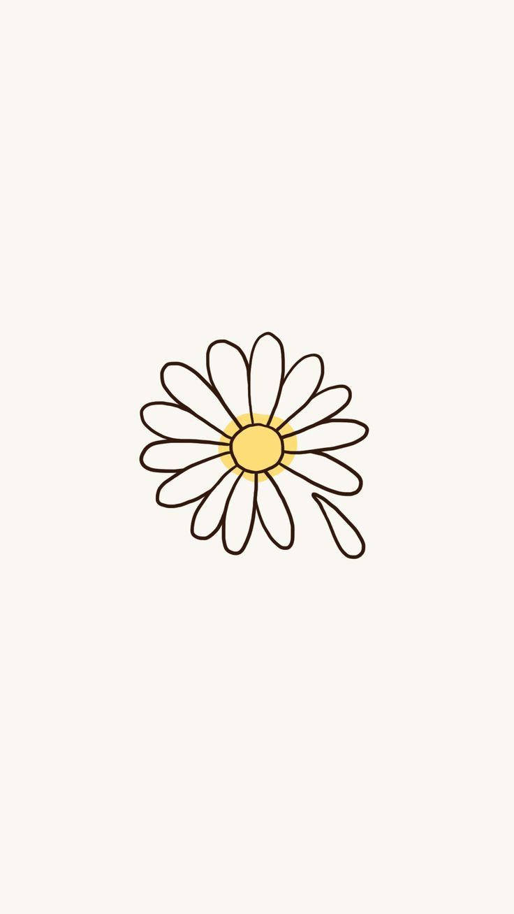 Aesthetic Minimalist Daisy Art Wallpaper