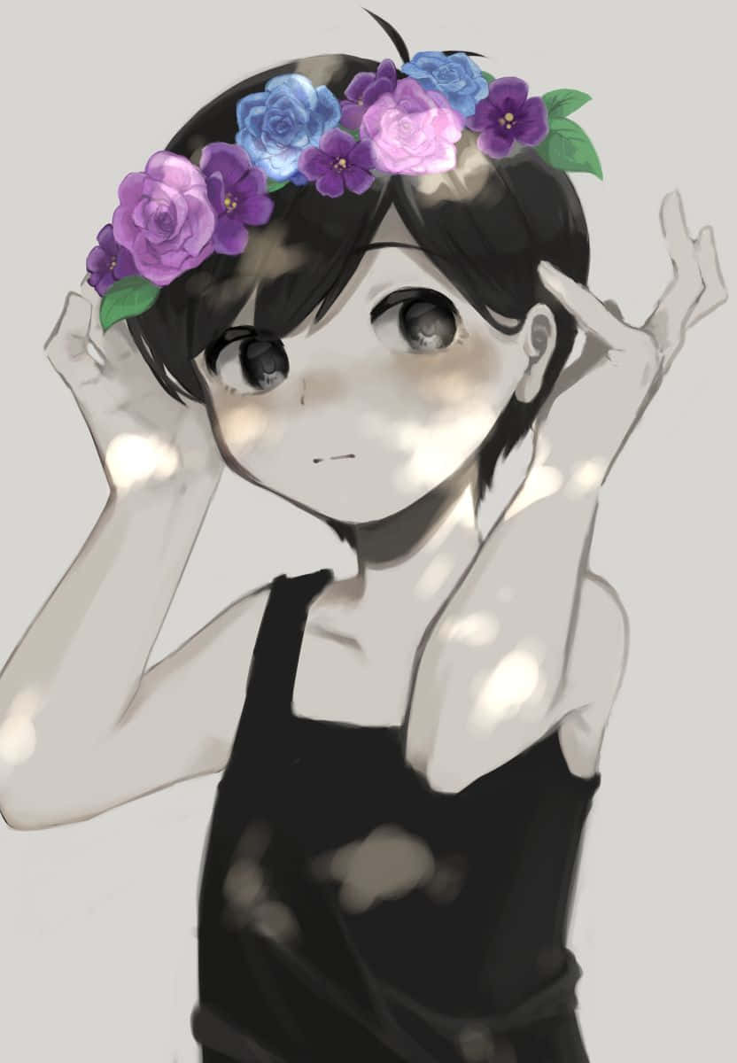 Aesthetic Omori With Flower Crown Wallpaper