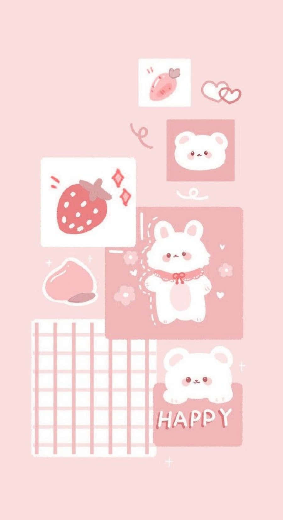 Aesthetic Pink Kawaii Pink Bear Wallpaper