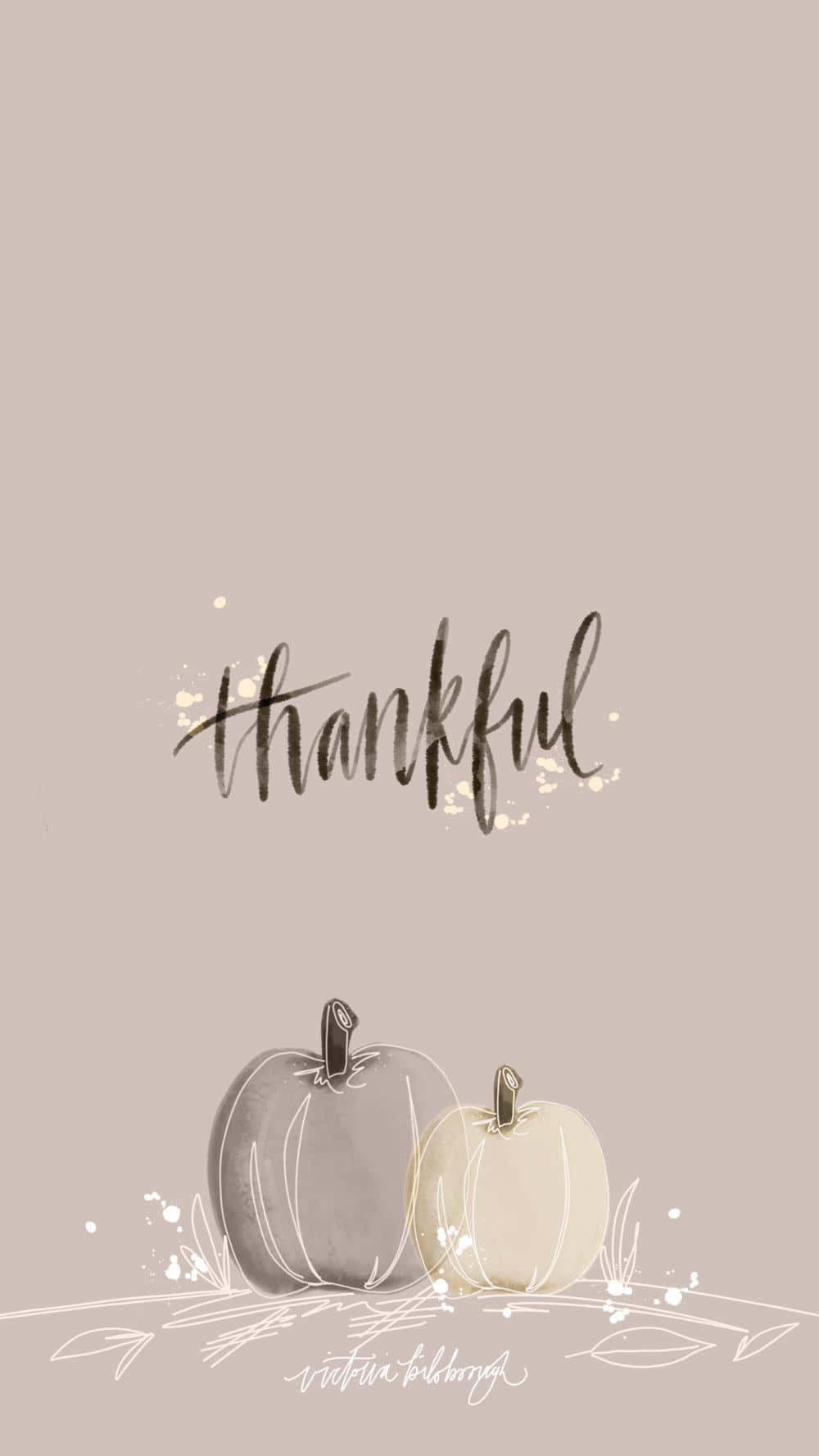 Aesthetic Pumpkin Thankful Poster Wallpaper