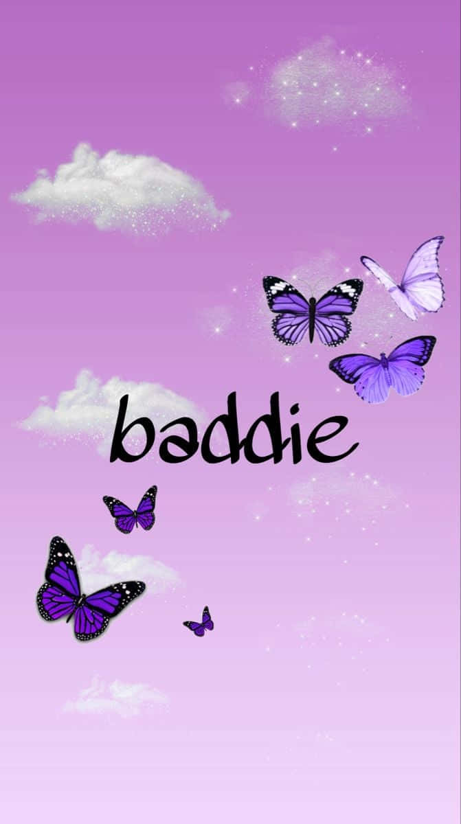 Aesthetic Purple Baddie Butterflies Wallpaper