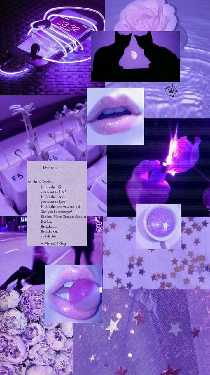 Aesthetic Purple Baddie Collage Wallpaper