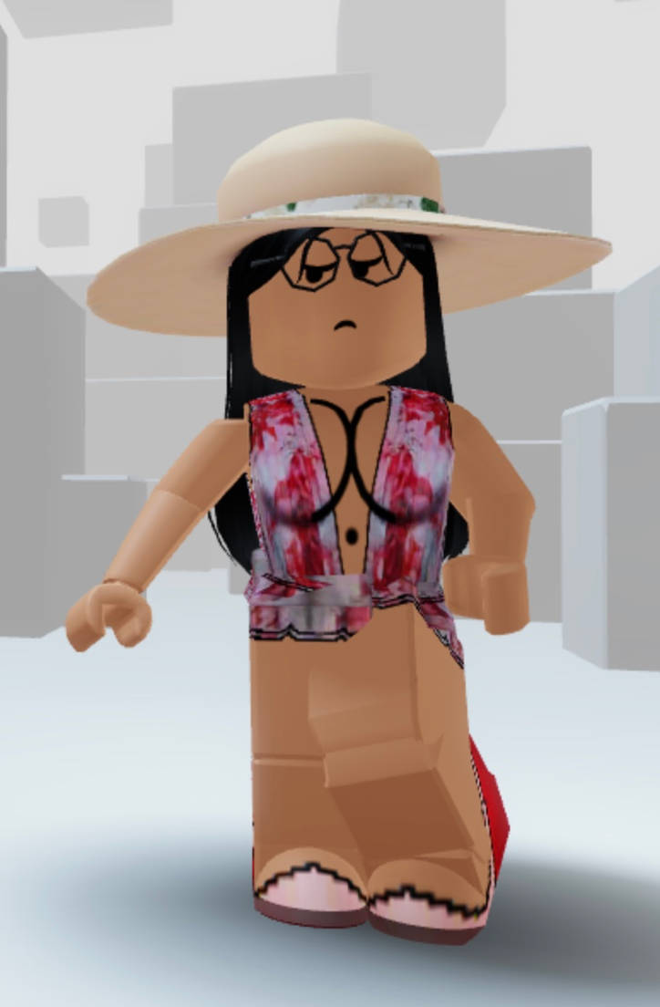 Aesthetic Roblox Girl In Swimsuit Wallpaper