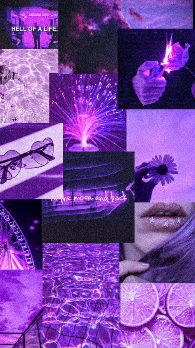 Aesthetic Vintage Purple Collage Wallpaper