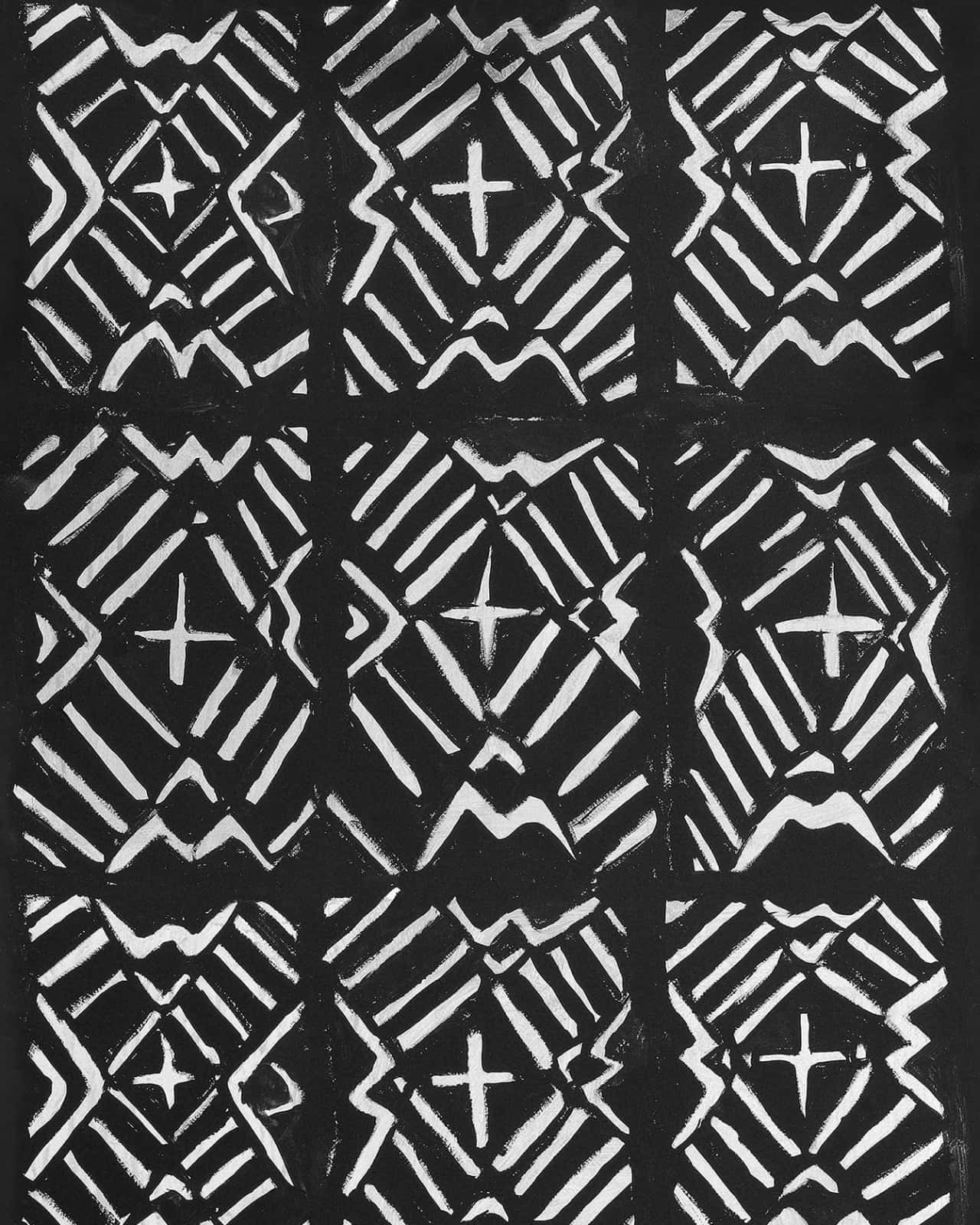 African Print Inspired Pattern Wallpaper