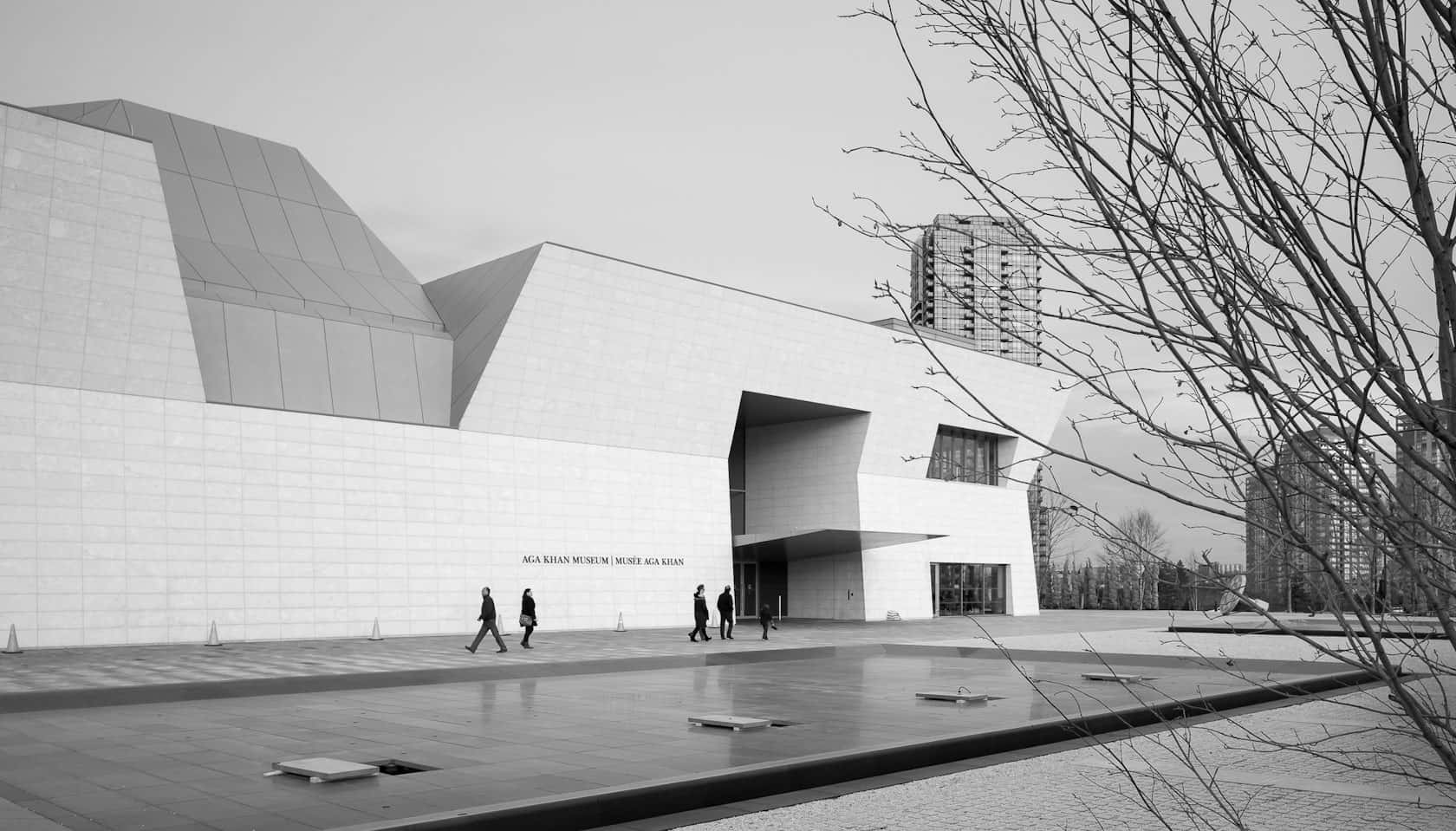 Aga Khan Museum Exterior Blackand White Wallpaper